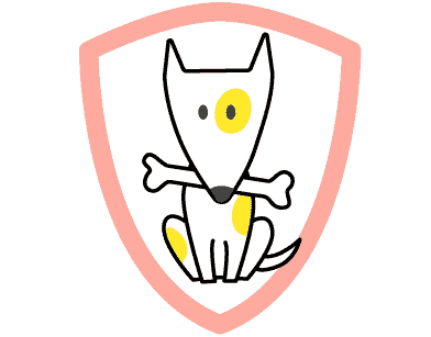 Custard the T4G dog inside a club badge